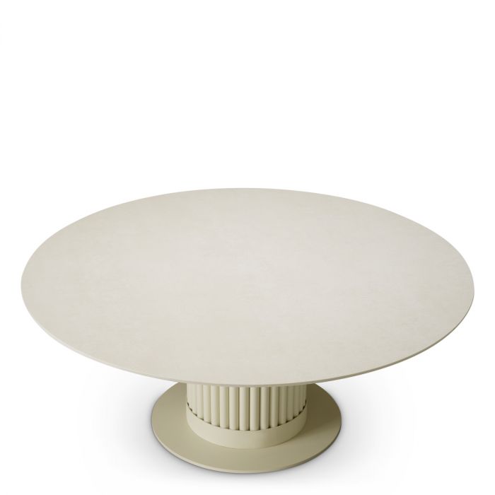 Outdoor Coffee Table Volterra Round sand finish cream ceramic