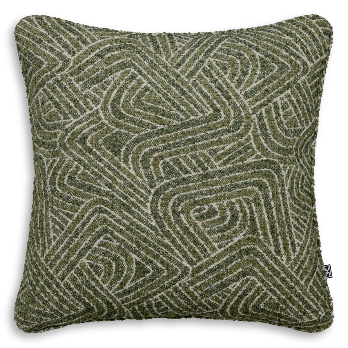 Green Geometric Pattern Cushion L Camari