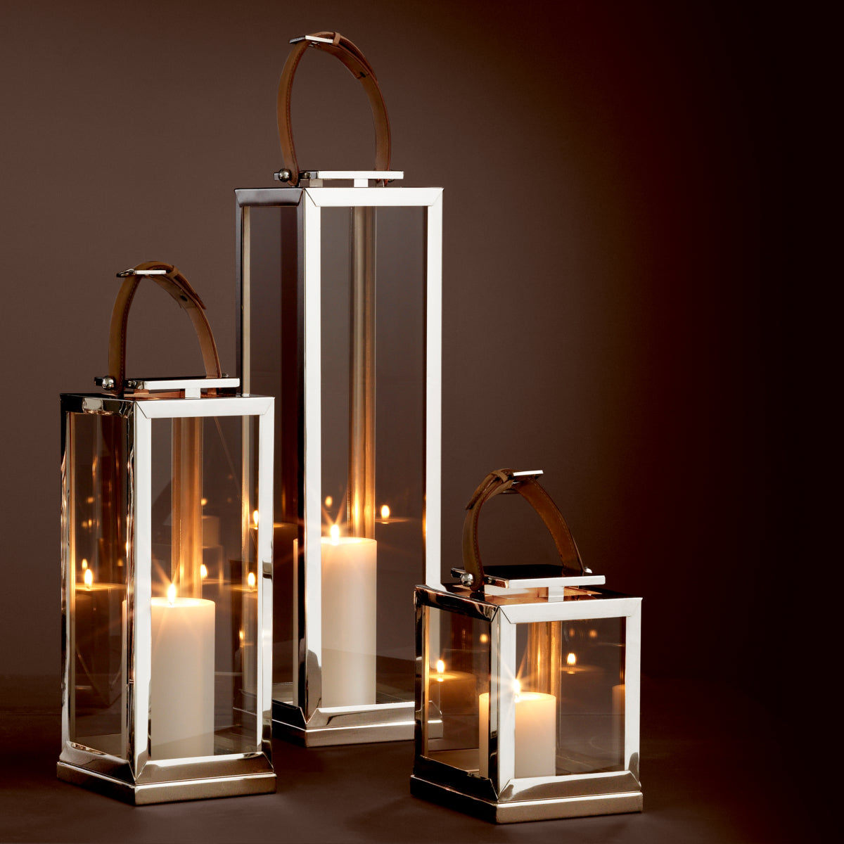 Nickel Finished Lantern XL Georgian