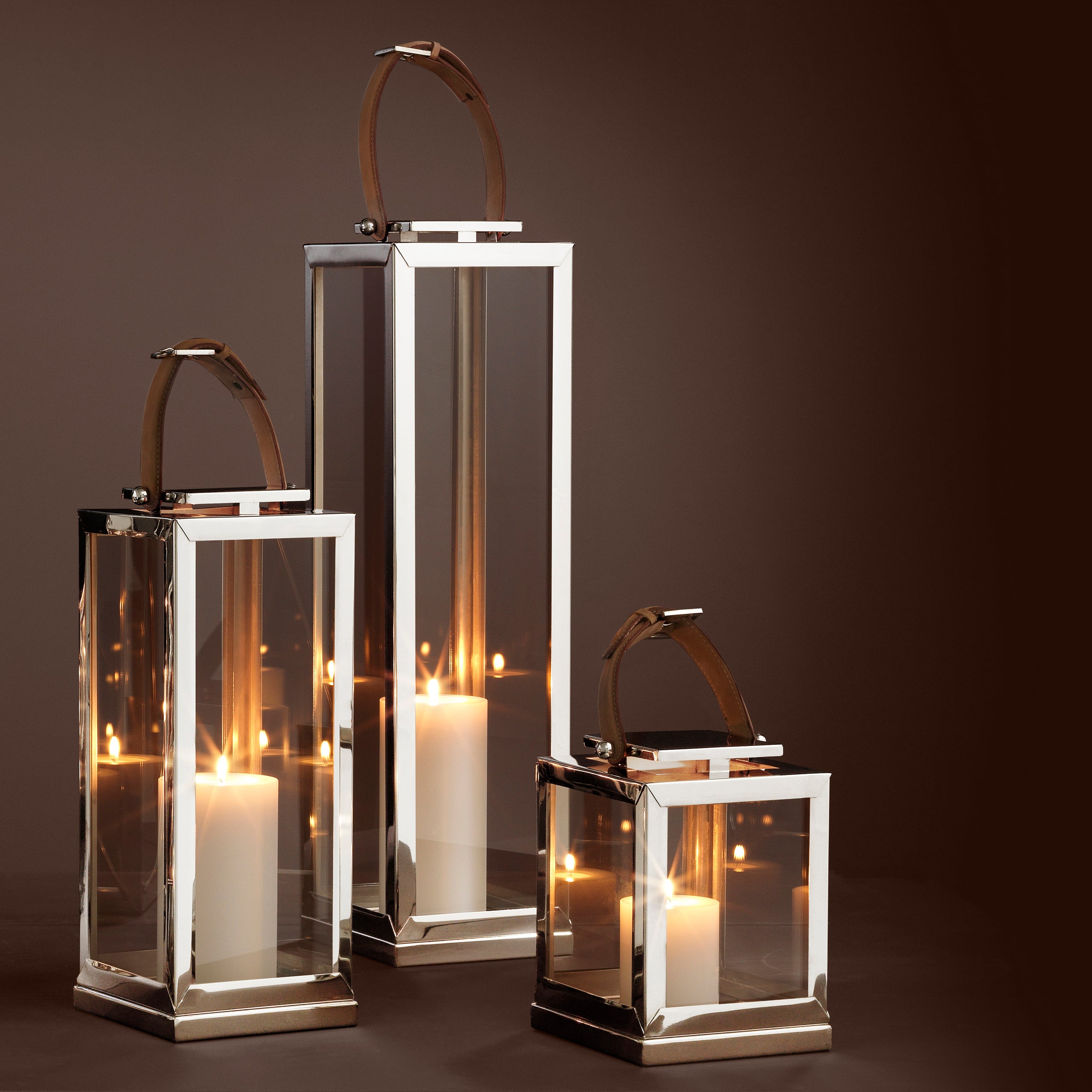 Nickel Finished Lantern XL Georgian