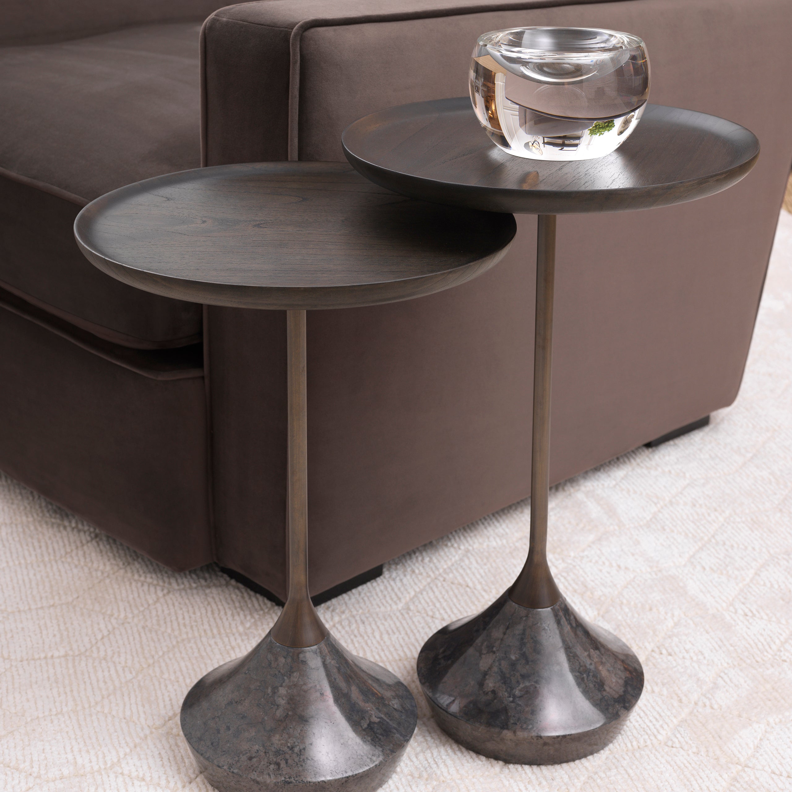 Gray Marble Side Tables (2) Puglia