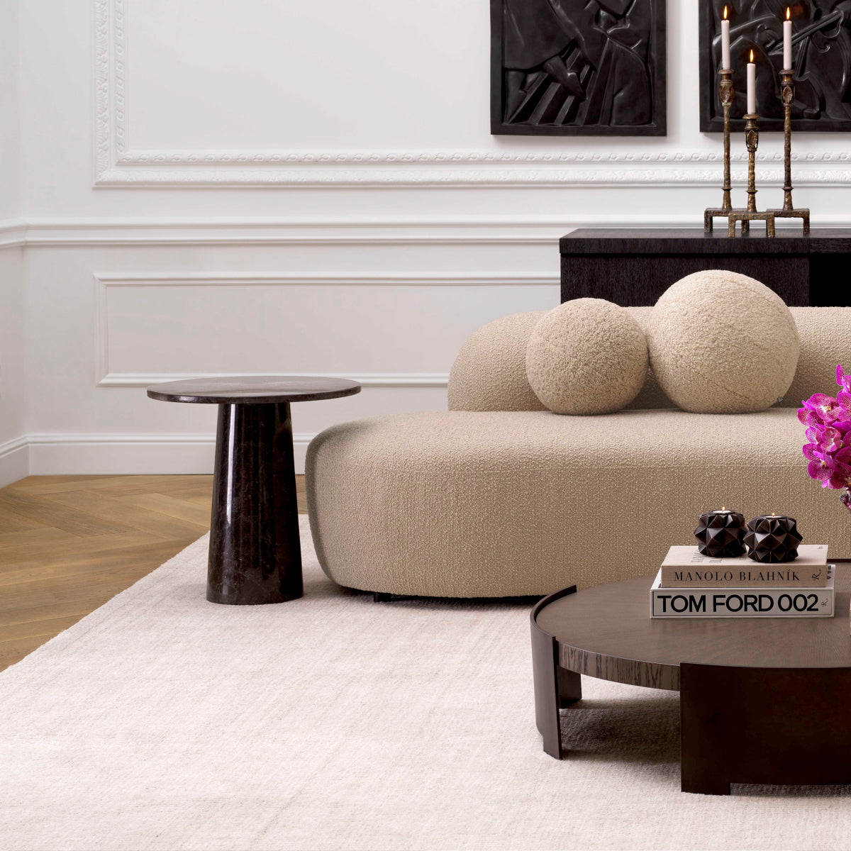 Gray Pedestal Side Table Terry