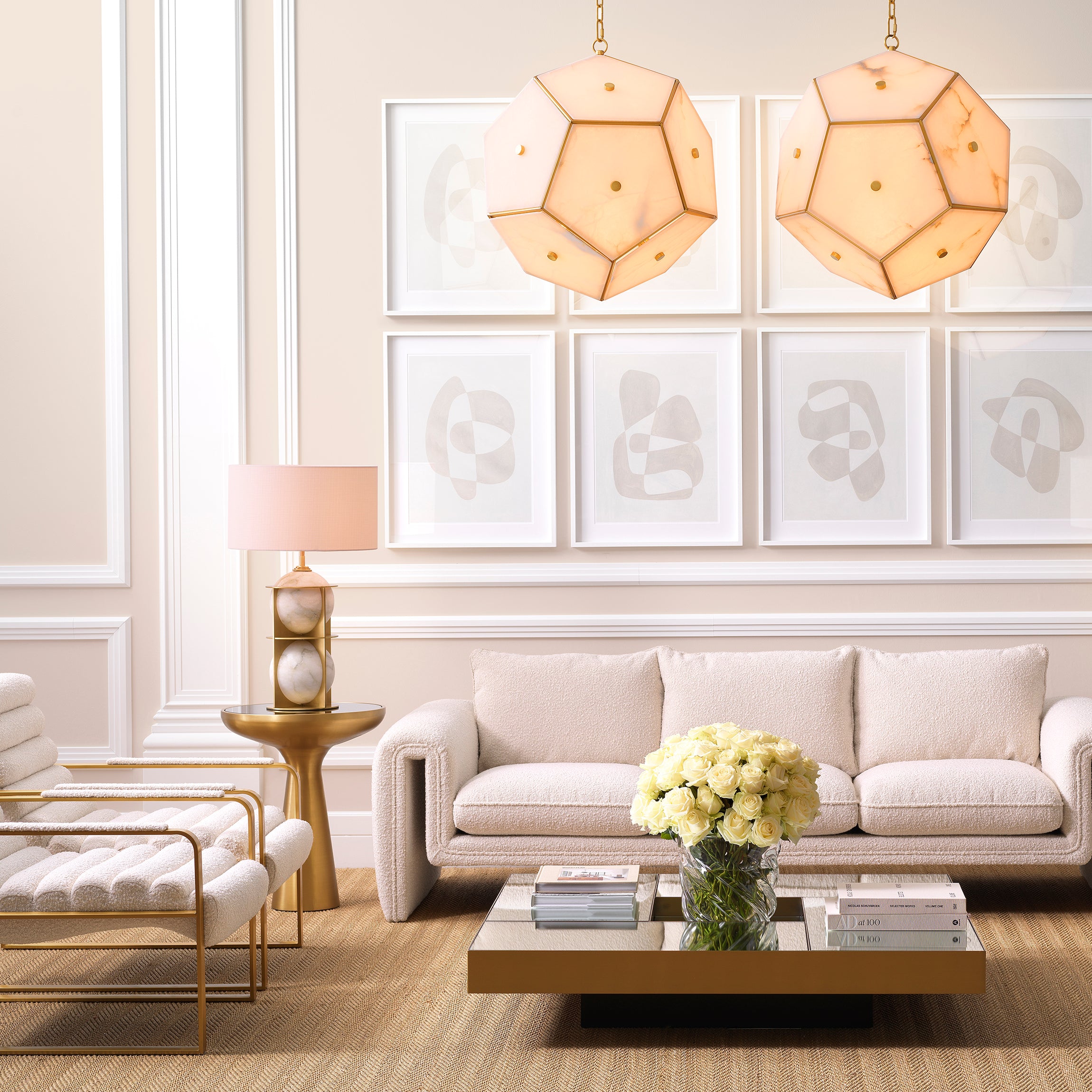 Brass Alabaster Table Lamp Eternity