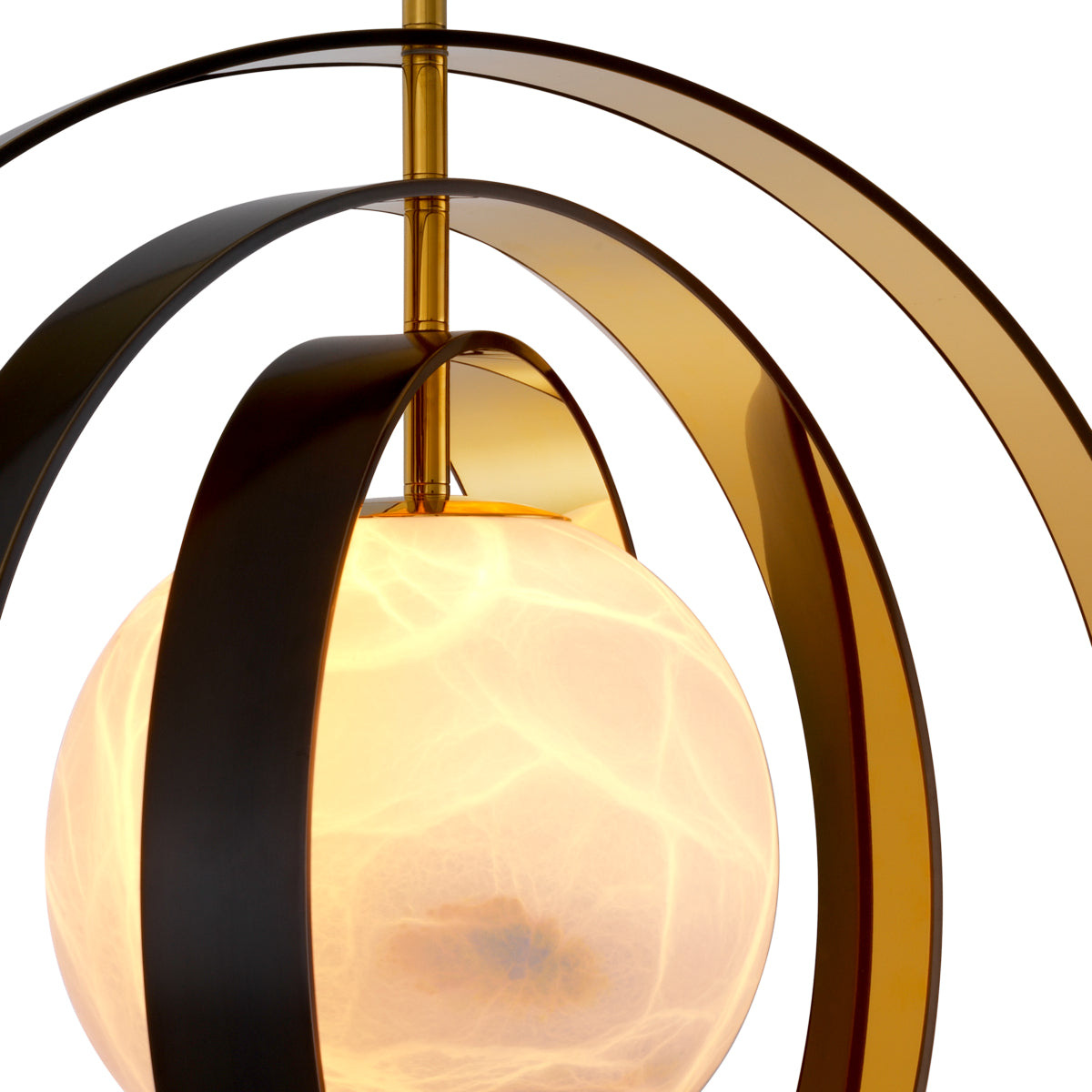 Gold Ringed Alabaster Chandelier Pearl | Eichholtzmh.com