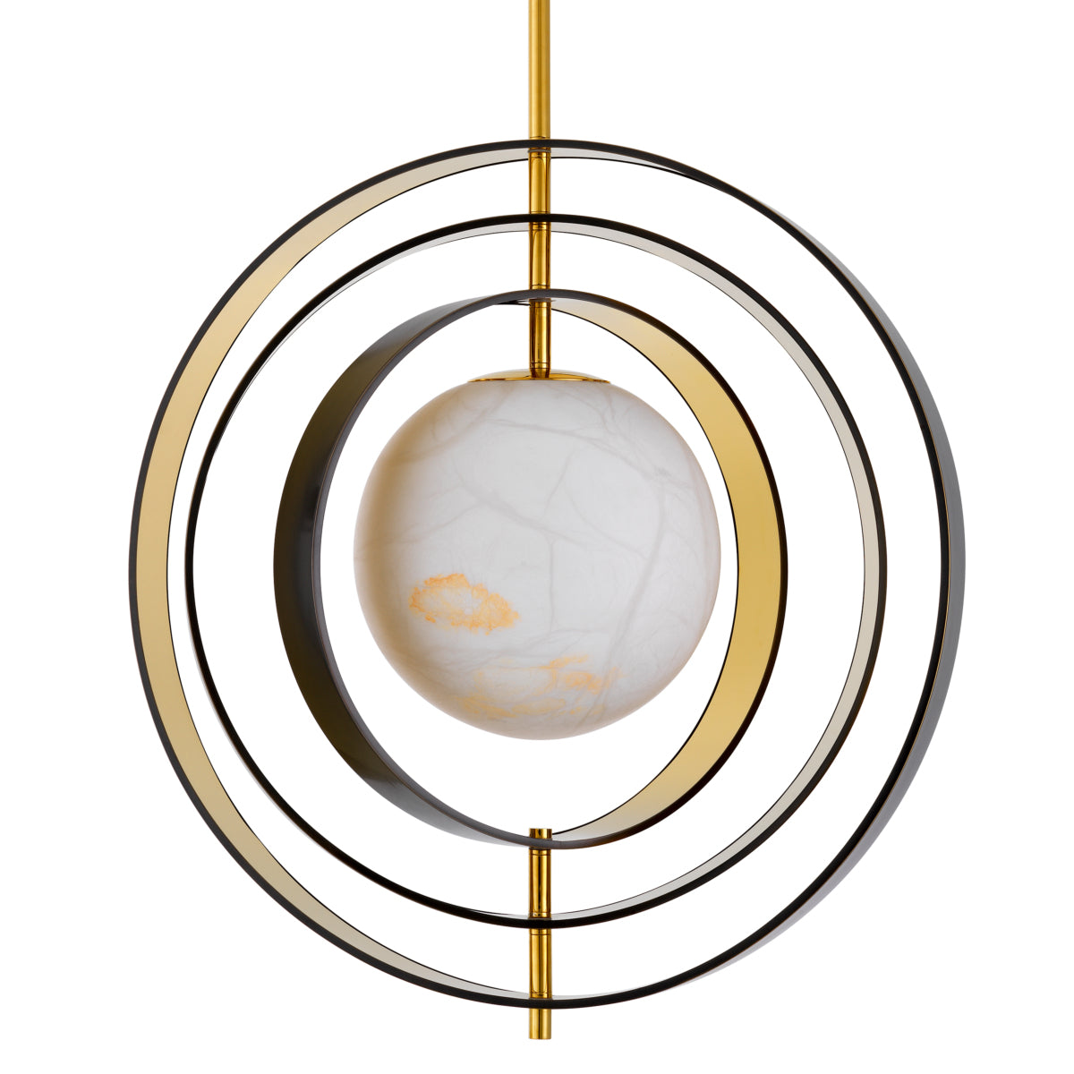 Gold Ringed Alabaster Chandelier Pearl | Eichholtzmh.com