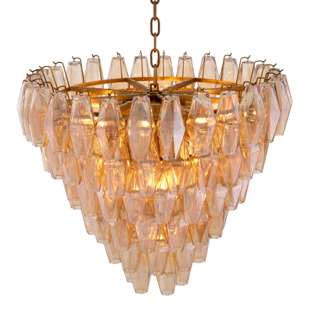 Diamond Amber Glass Chandelier S Benini