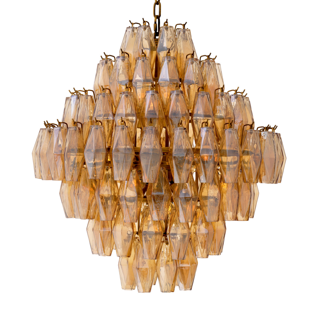 Diamond Amber Glass Chandelier L Benini