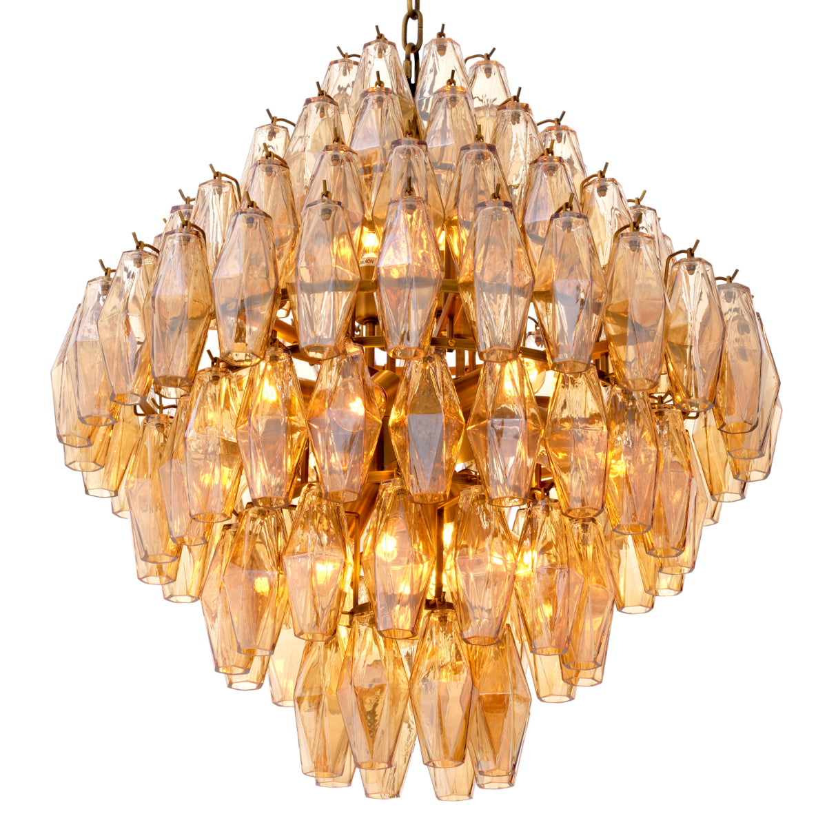 Diamond Amber Glass Chandelier L Benini