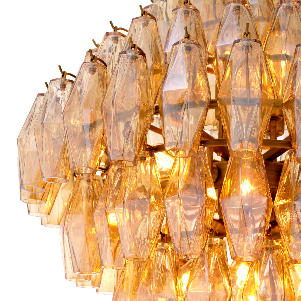 Diamond Amber Glass Chandelier L Benini