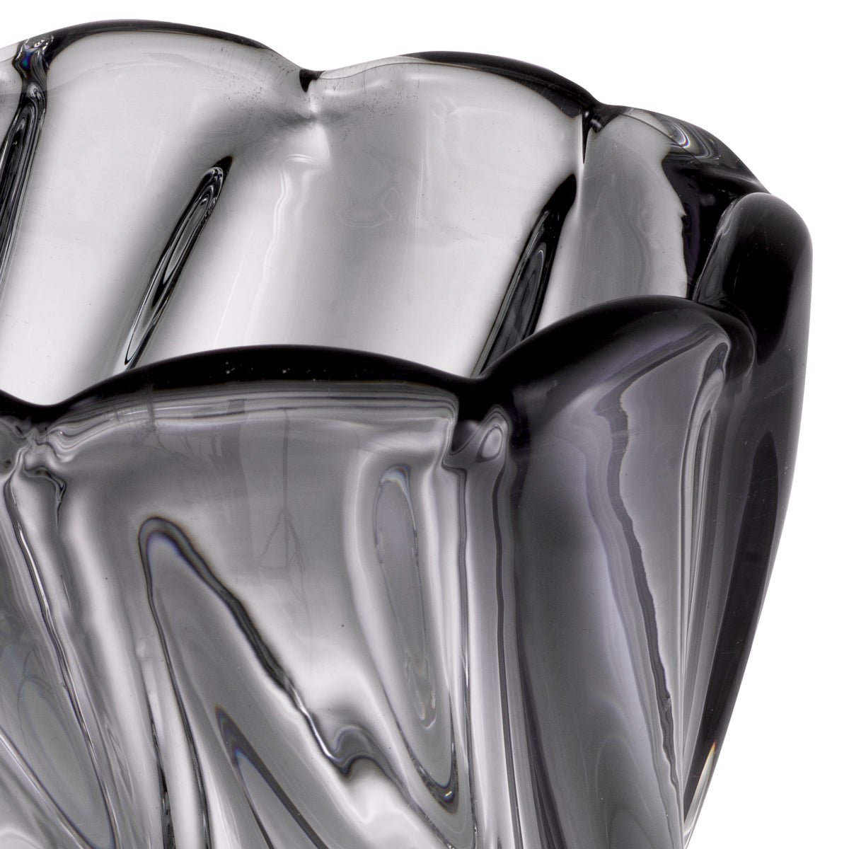 Swirling Gray Glass Vase L Contessa