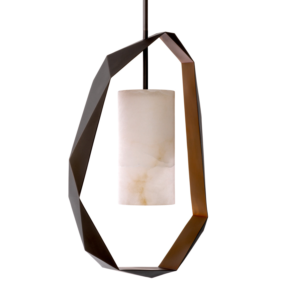 Metal Framed Alabaster Chandelier S Santos