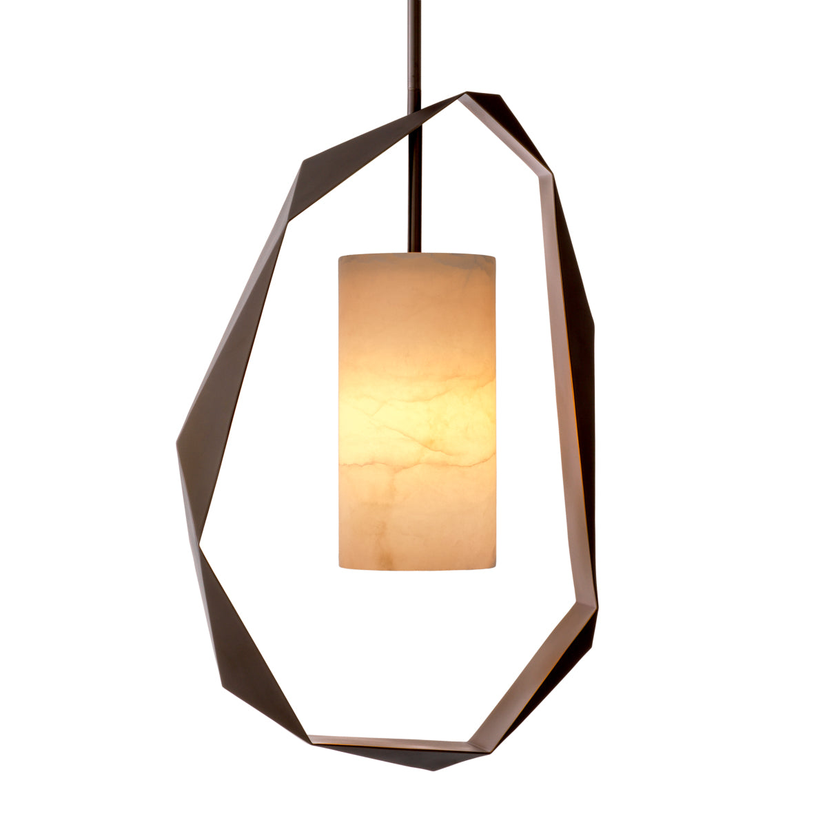 Metal Framed Alabaster Chandelier S Santos