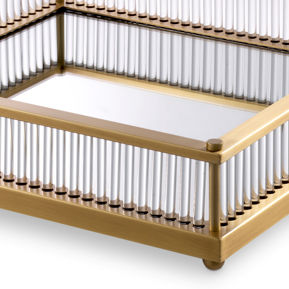 Antique Brass Square Tray Cora