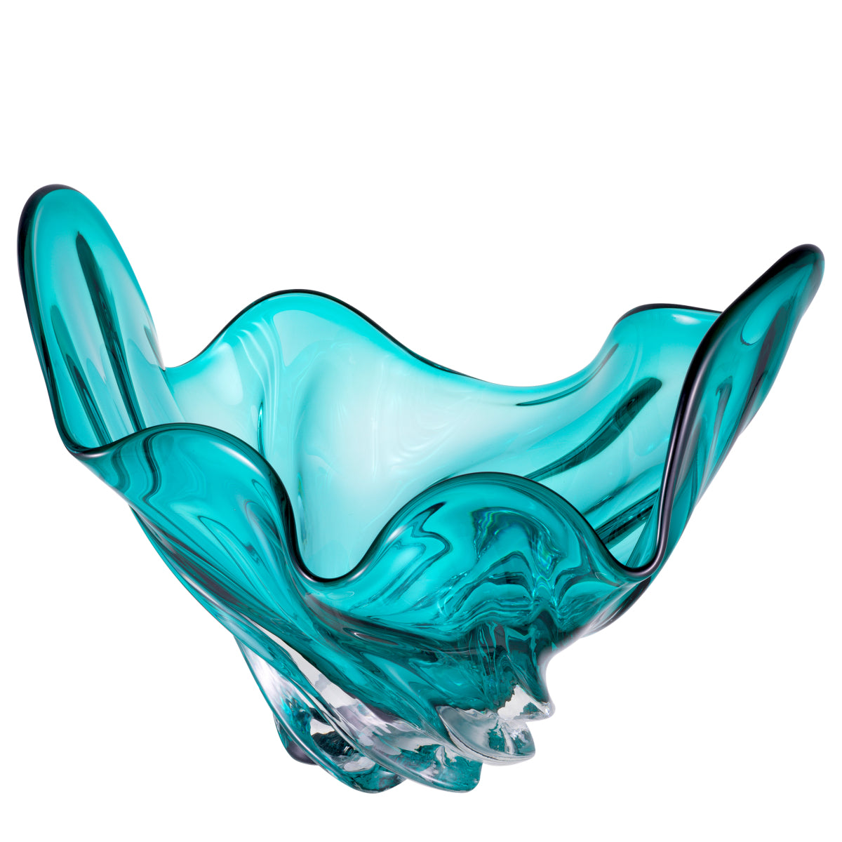 Hand-Blown Turquoise Glass Bowl Ace