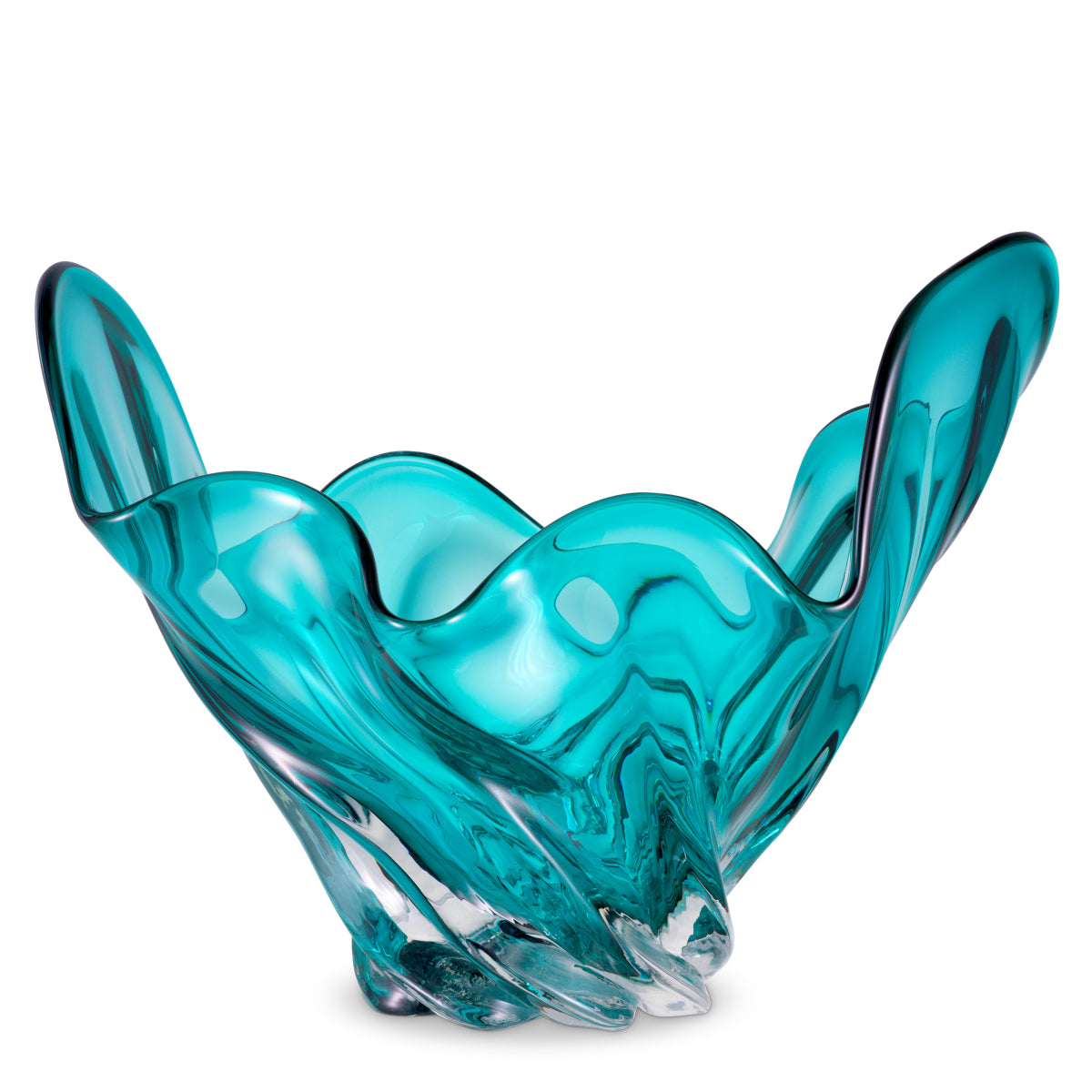 Hand-Blown Turquoise Glass Bowl Ace