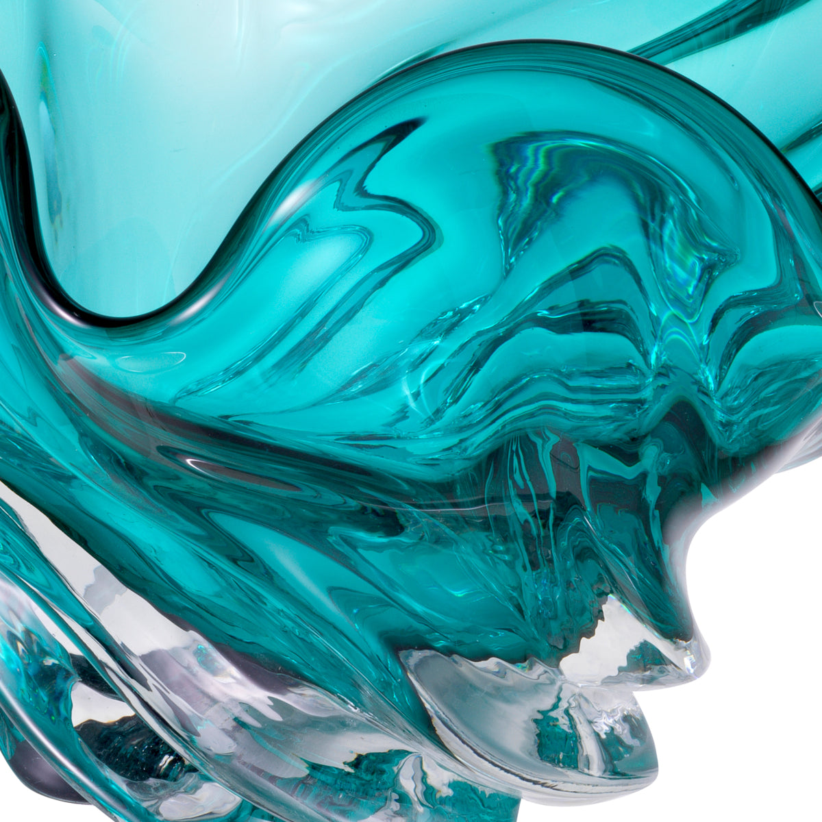 Hand-Blown Turquoise Glass Bowl Ace