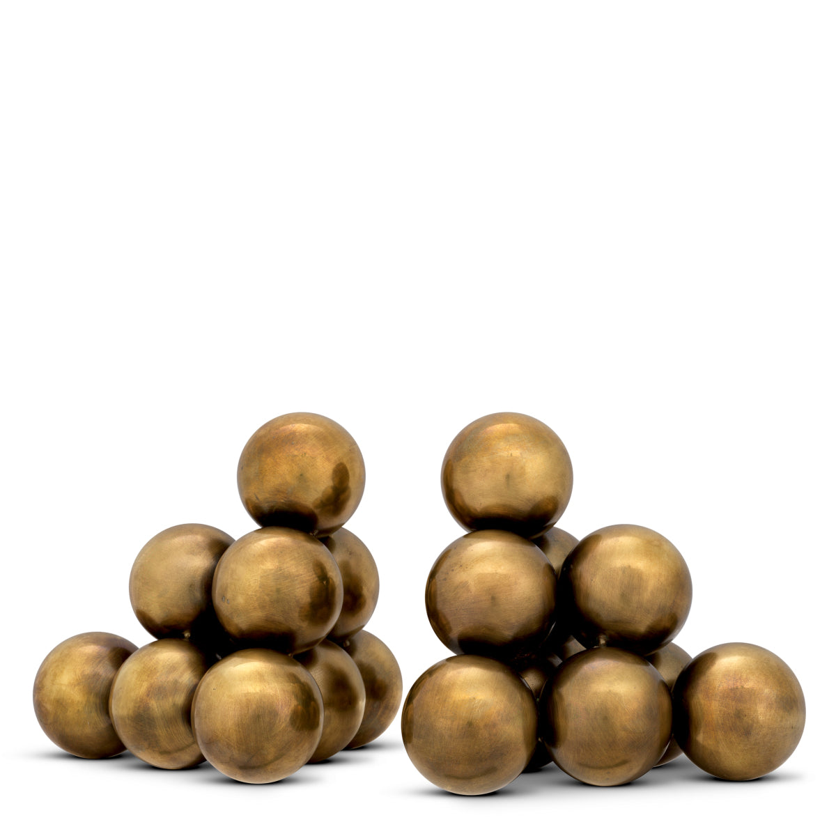 Metallic Brass Orbs Bookend Set (2) Carioca