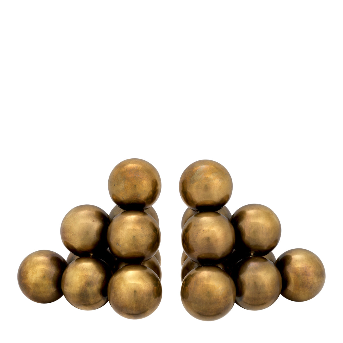 Metallic Brass Orbs Bookend Set (2) Carioca