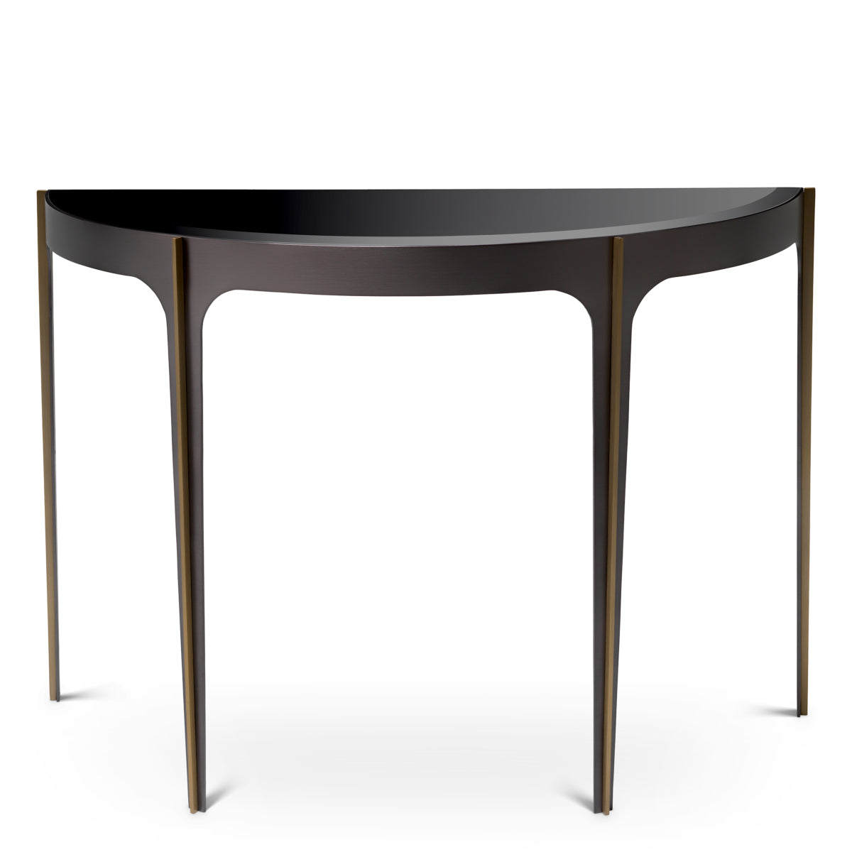 Black Semi-Circular Glass Console Table Artemisa