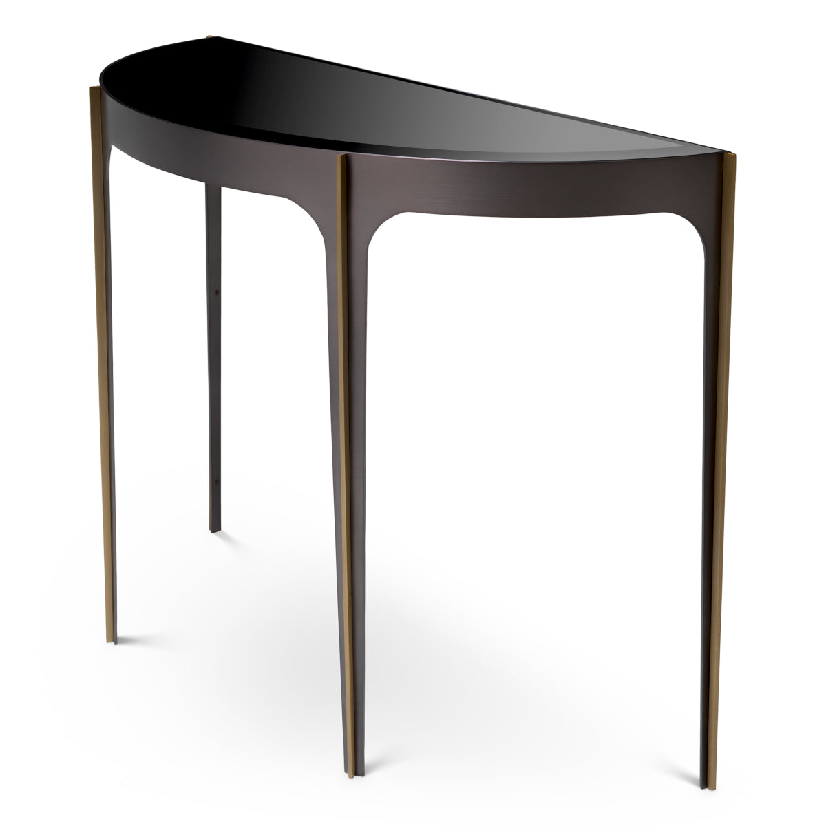 Black Semi-Circular Glass Console Table Artemisa