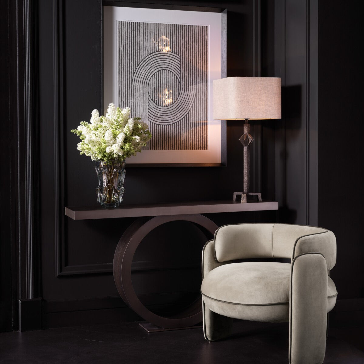 Hand Blown Clear Glass L Vase