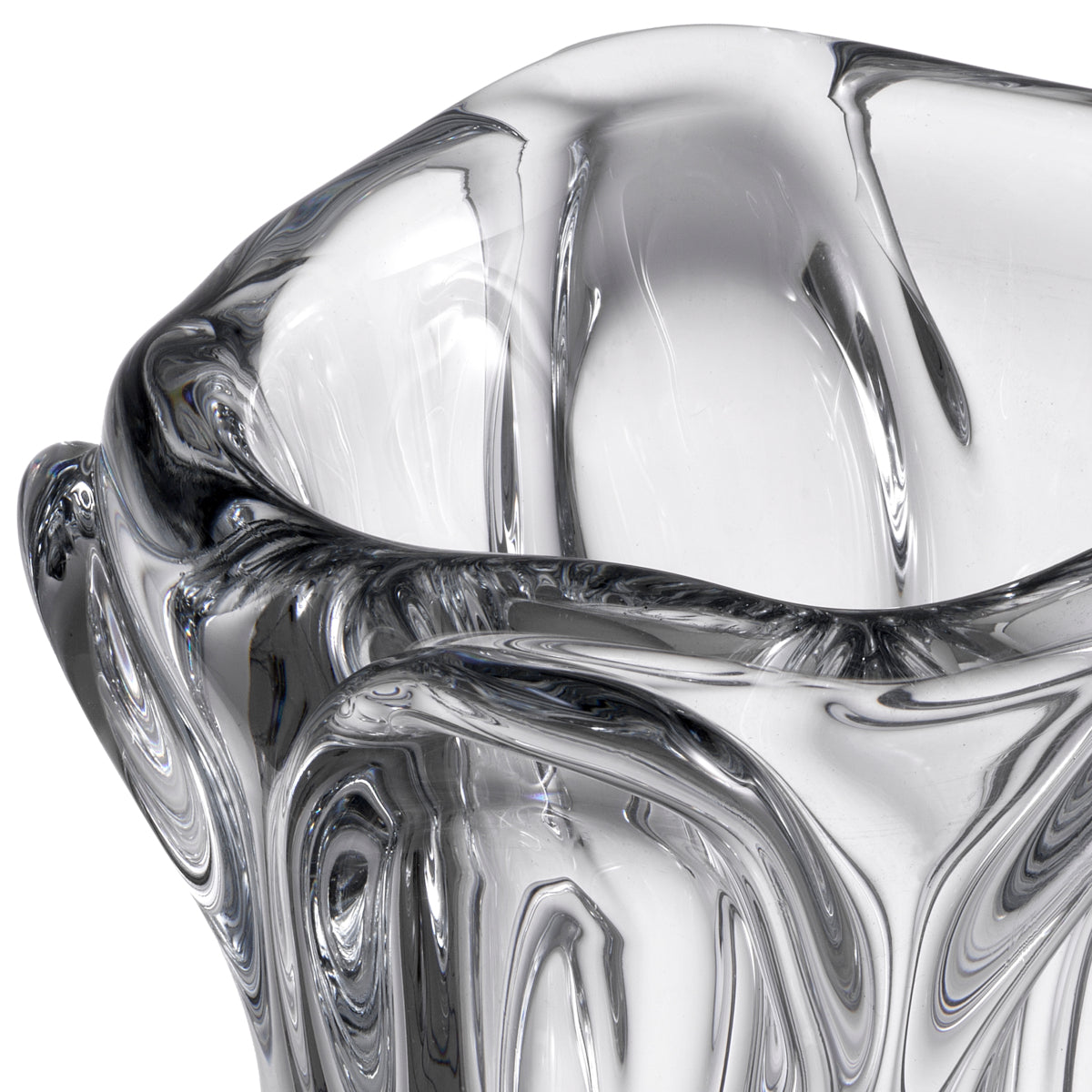 Hand Blown Clear Glass L Vase