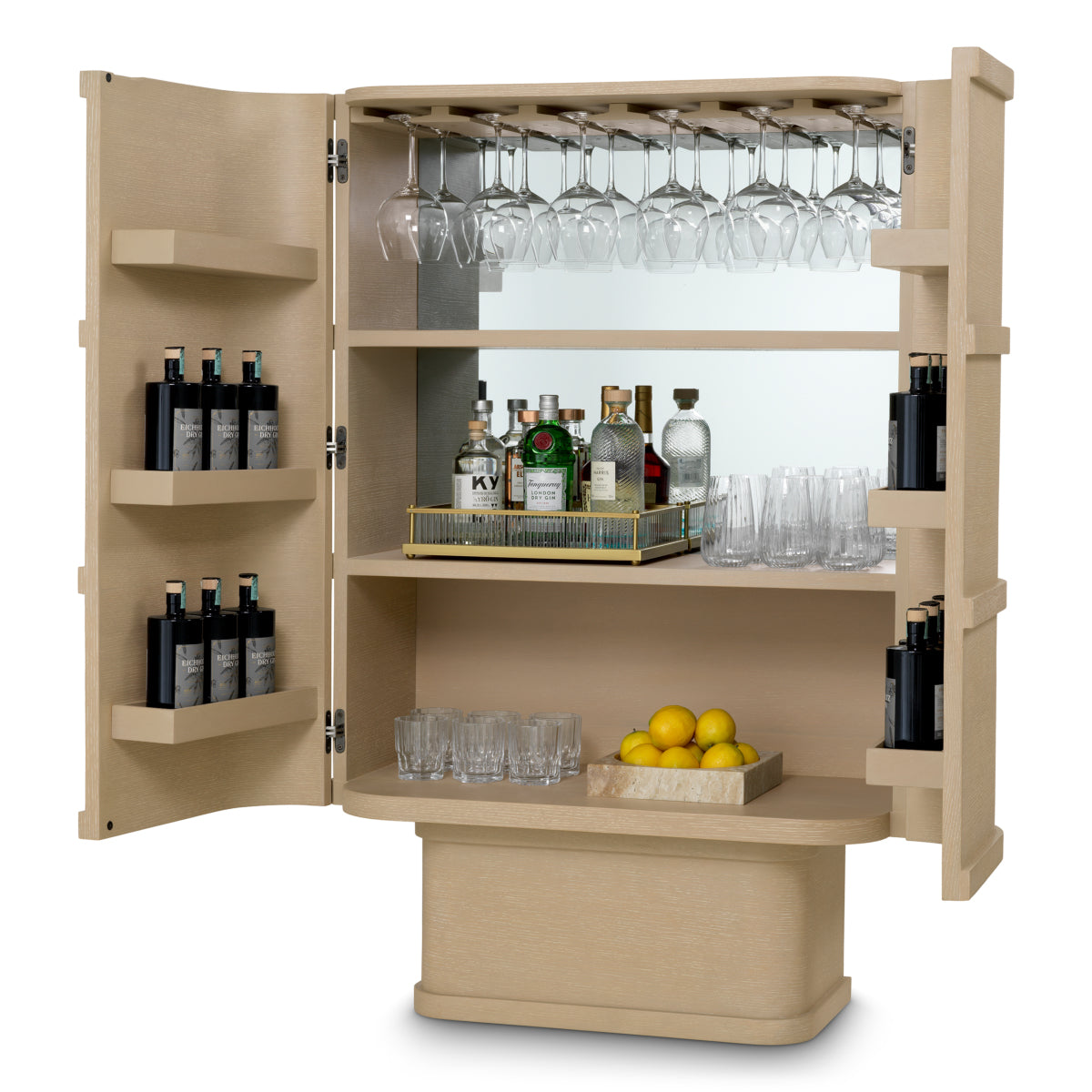 Oak Mirrored Bar Cabinet Cabana | Eichholtzmh.com