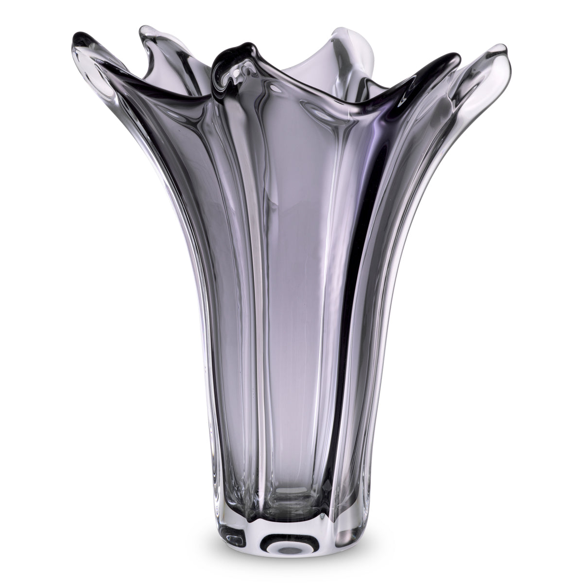 Gray Handblown Glass Modern Vase Sutter