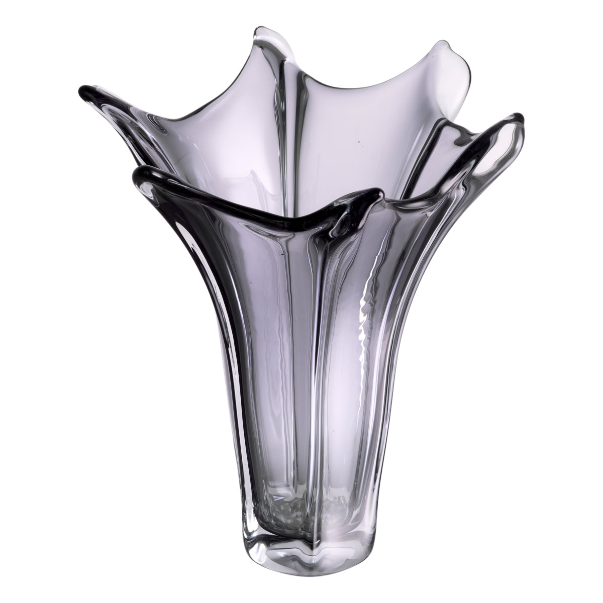 Gray Handblown Glass Modern Vase Sutter