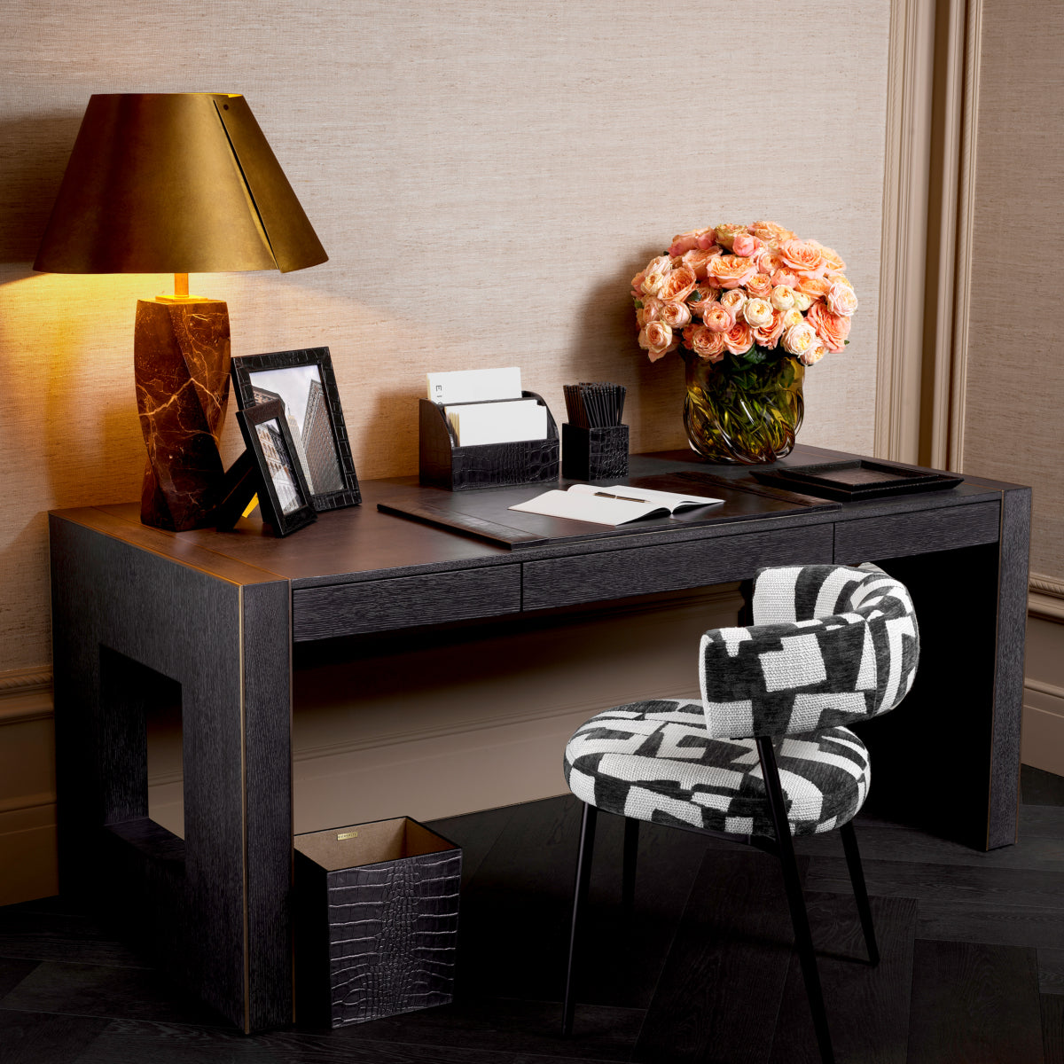 Charcoal Gray Oak Desk Rovigo | Eichholtzmh.com