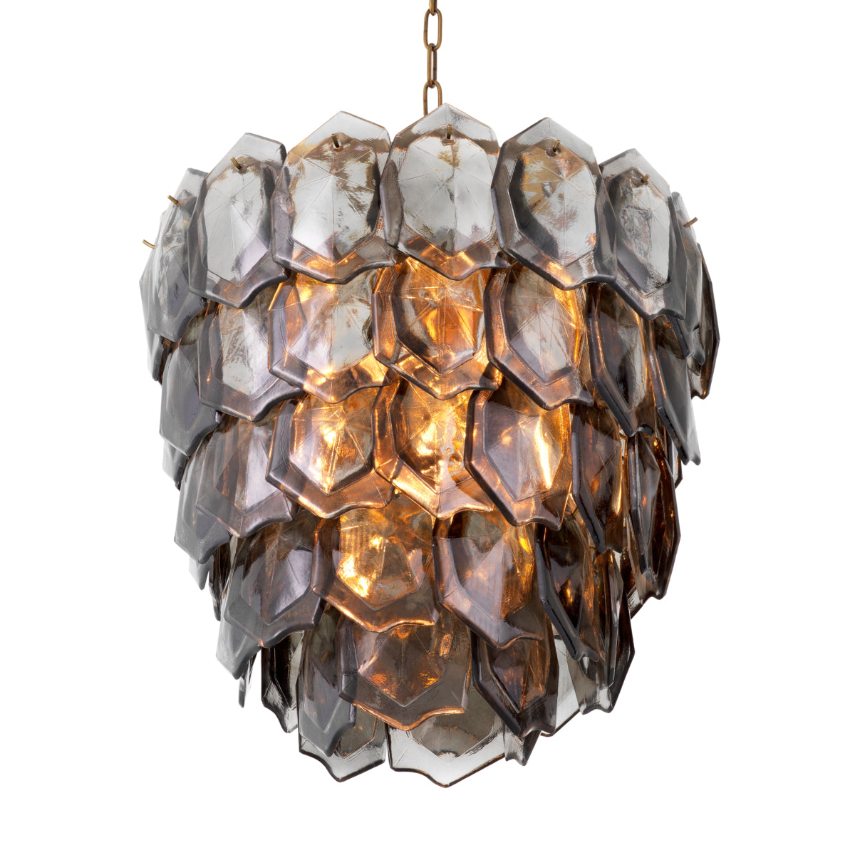 Layered Smoke Glass Chandelier Elias