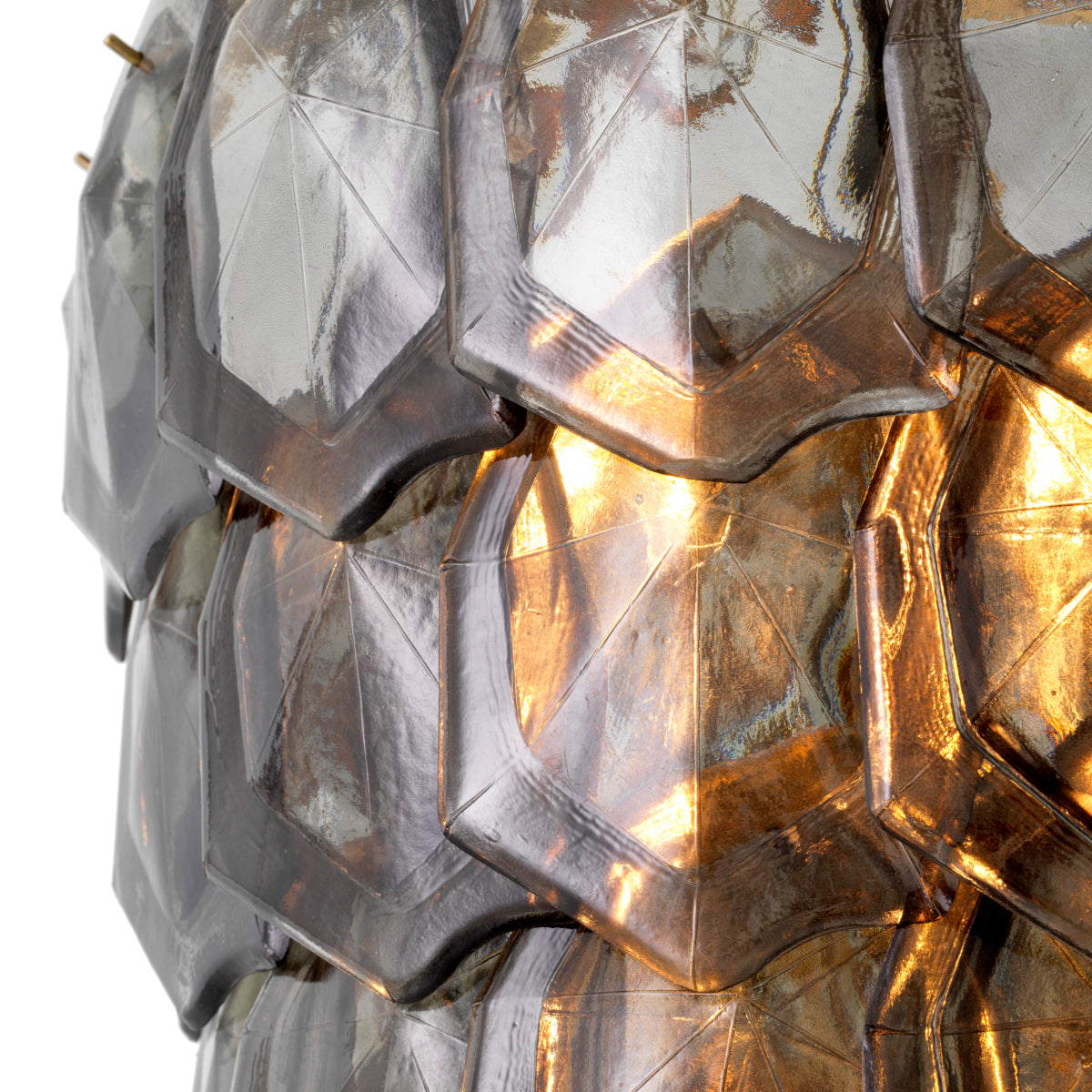 Layered Smoke Glass Chandelier Elias