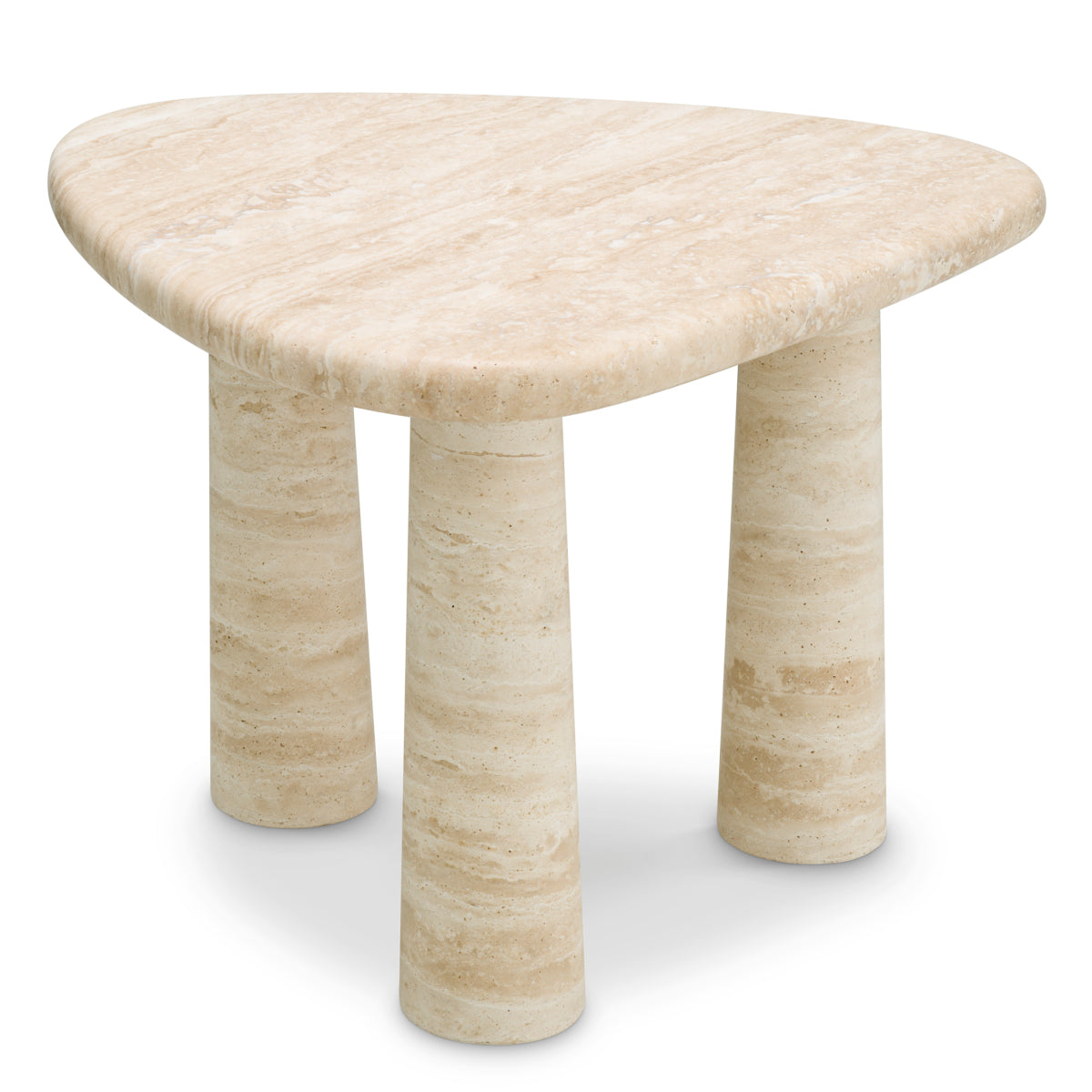 Travertine Triangular Side Table S Larino