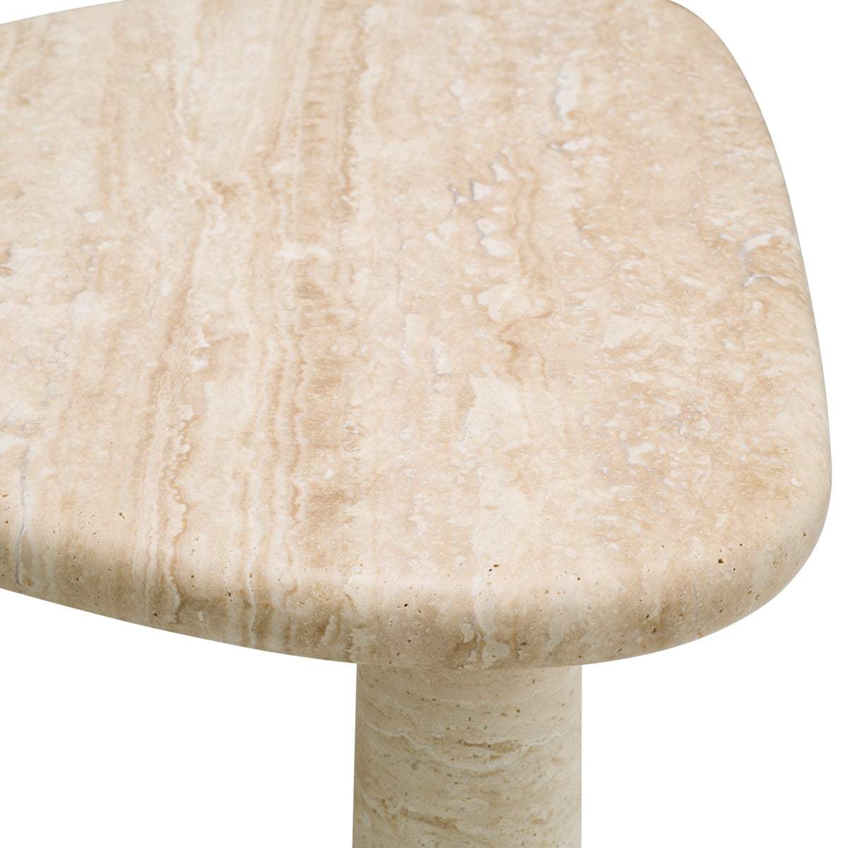 Travertine Triangular Side Table S Larino