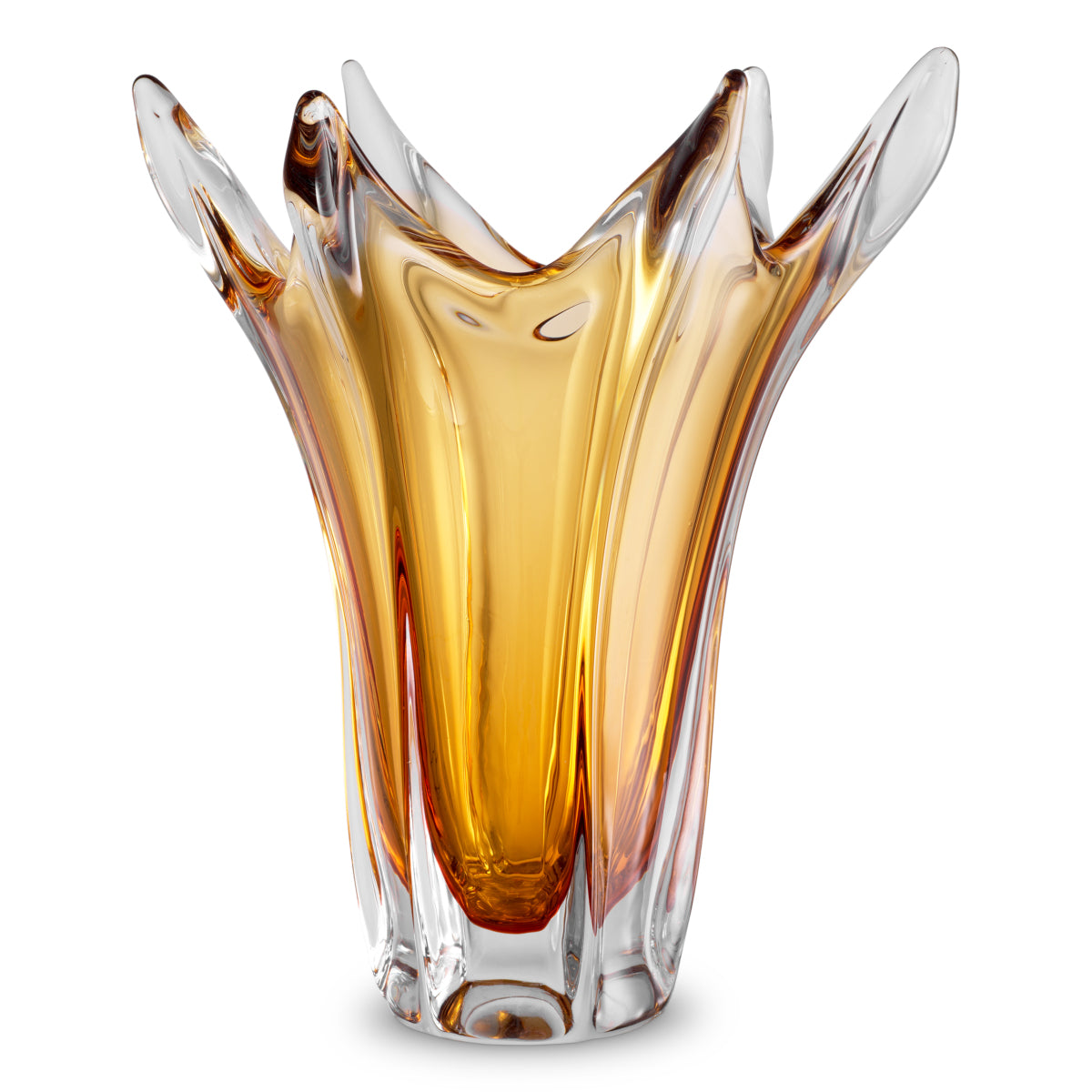 Yellow Handblown Glass Modern Vase Sutter
