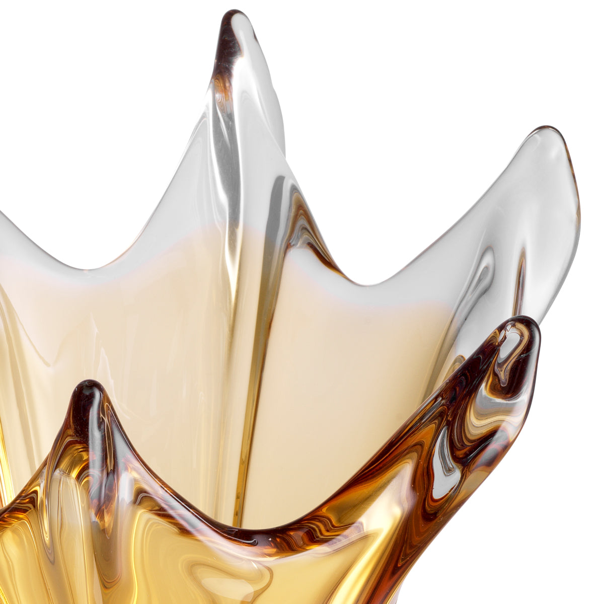 Yellow Handblown Glass Modern Vase Sutter