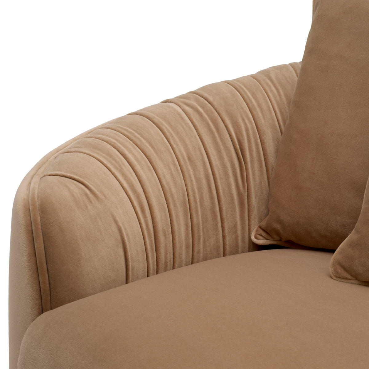 Amaro Camel Pleated Sofa Jameson