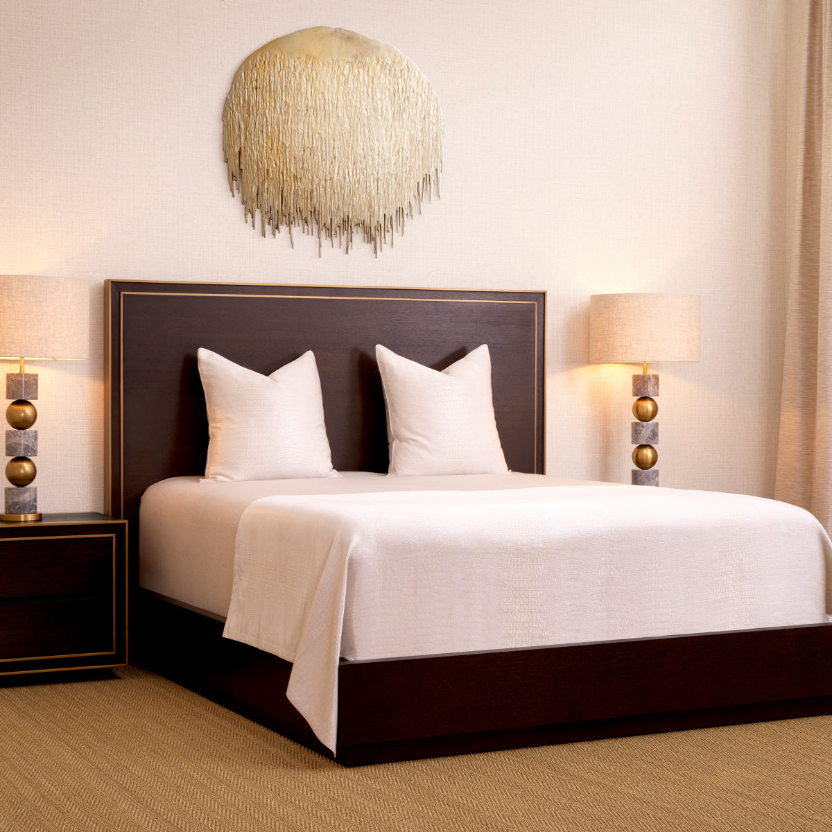 Brown Oak Bed Frame Queen Camelot