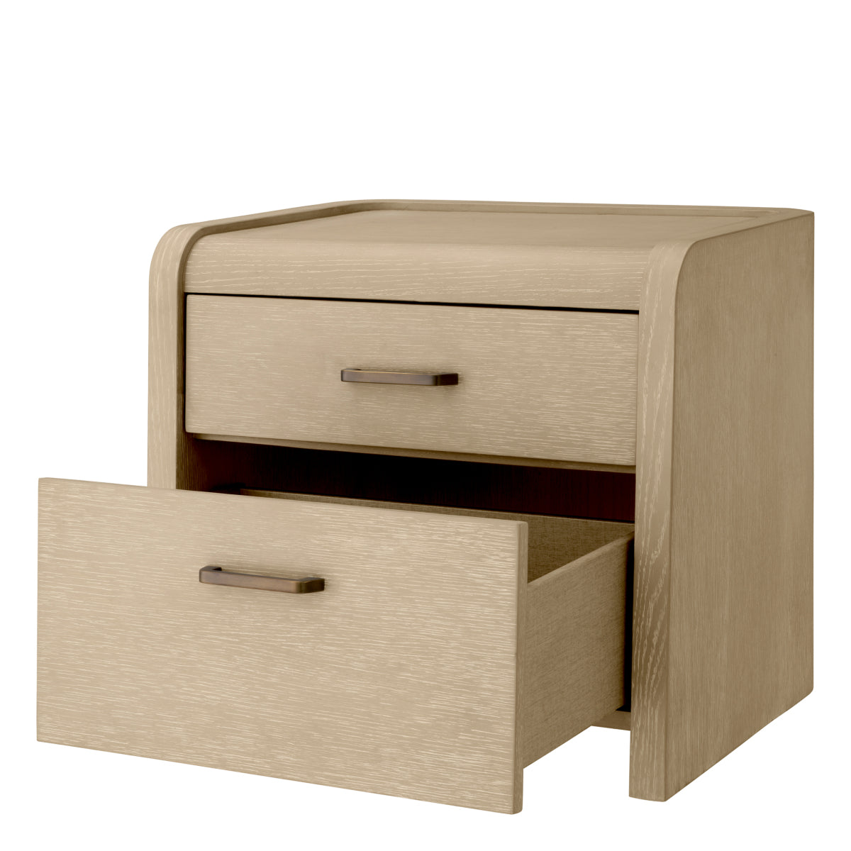 Washed Oak 2-Drawer Nightstand Joane