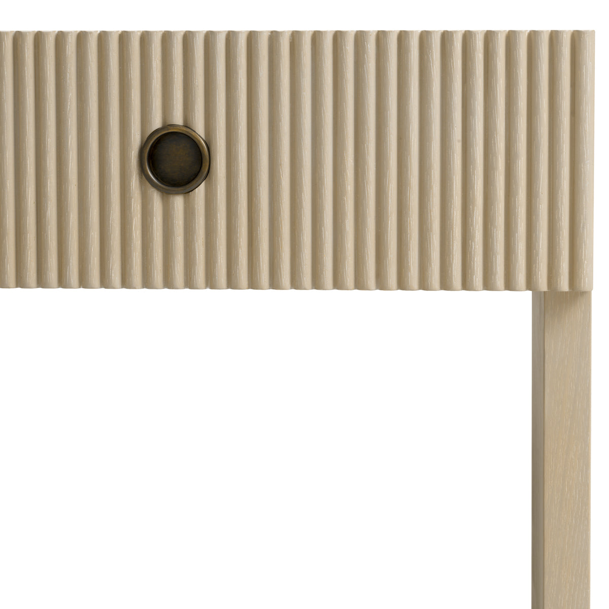 Brown Ribbed Wood Nightstand Dimitrios