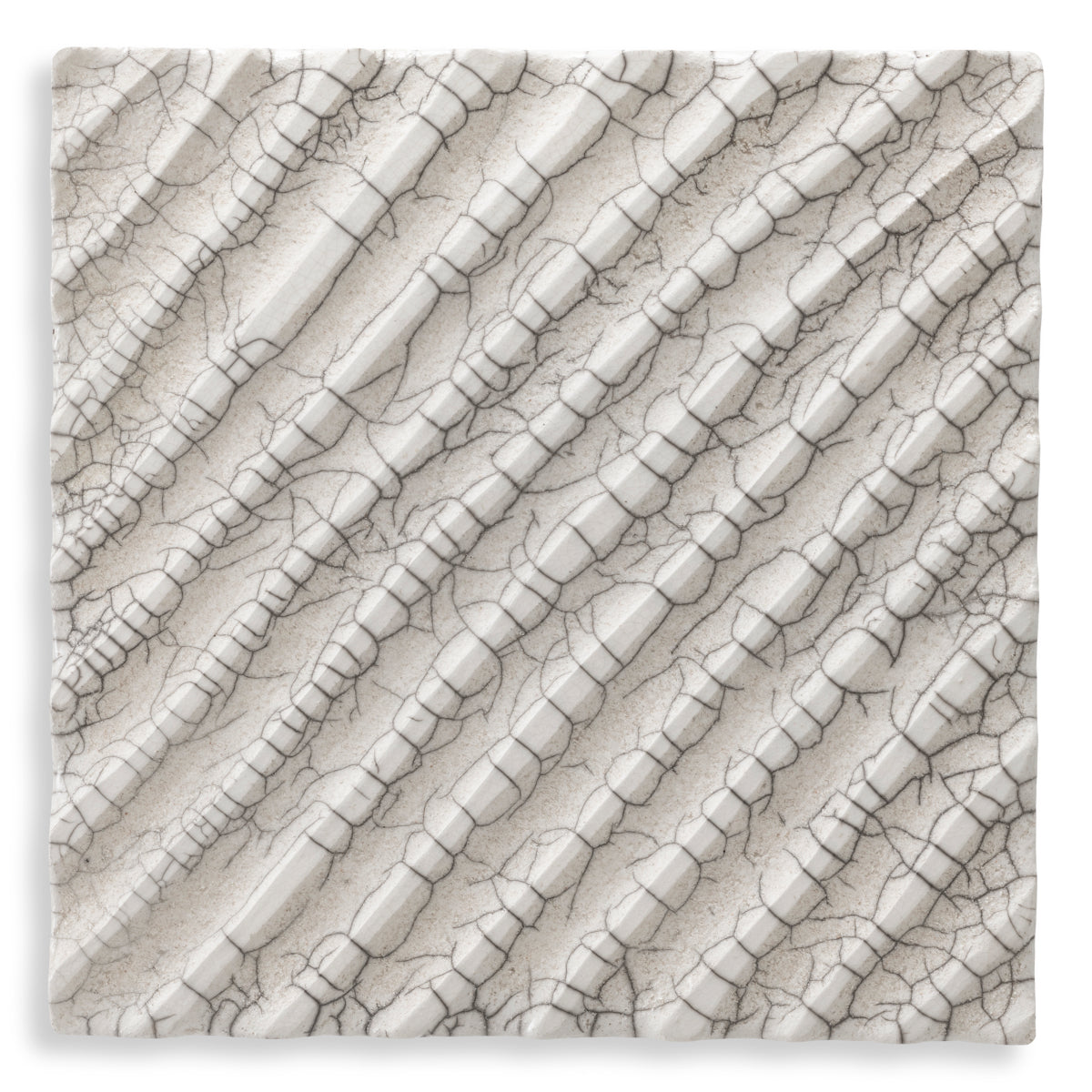 White Diagonal Ceramic Wall Object Division