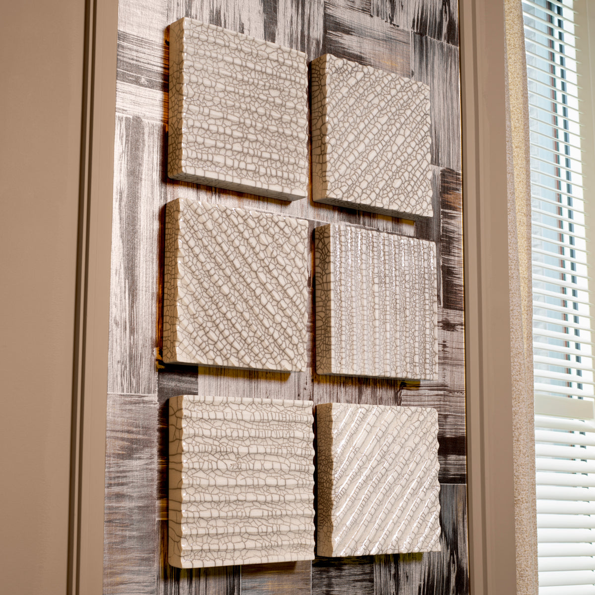 White Diagonal Ceramic Wall Object Division