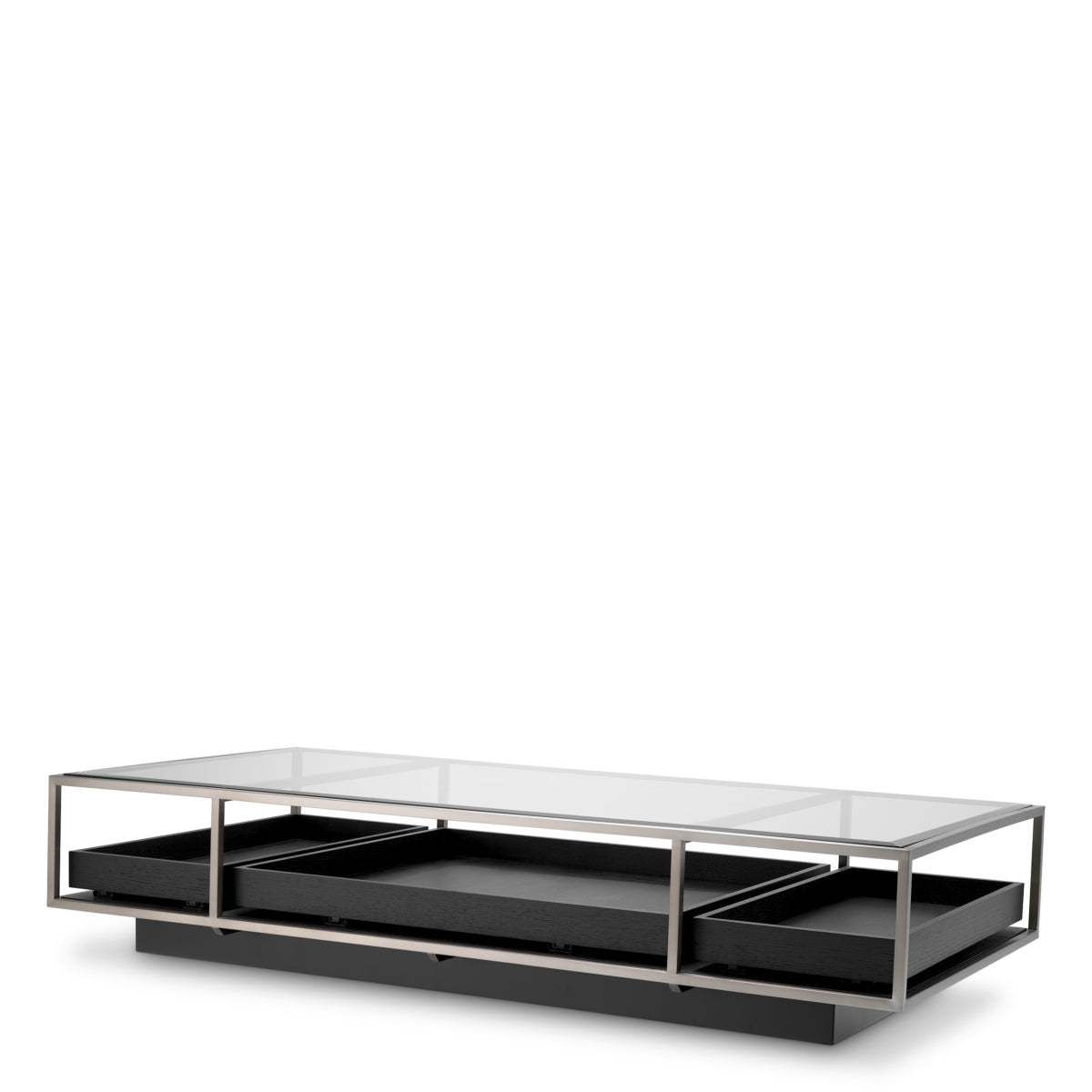 Brushed Steel Rectangular Coffee Table Roxton