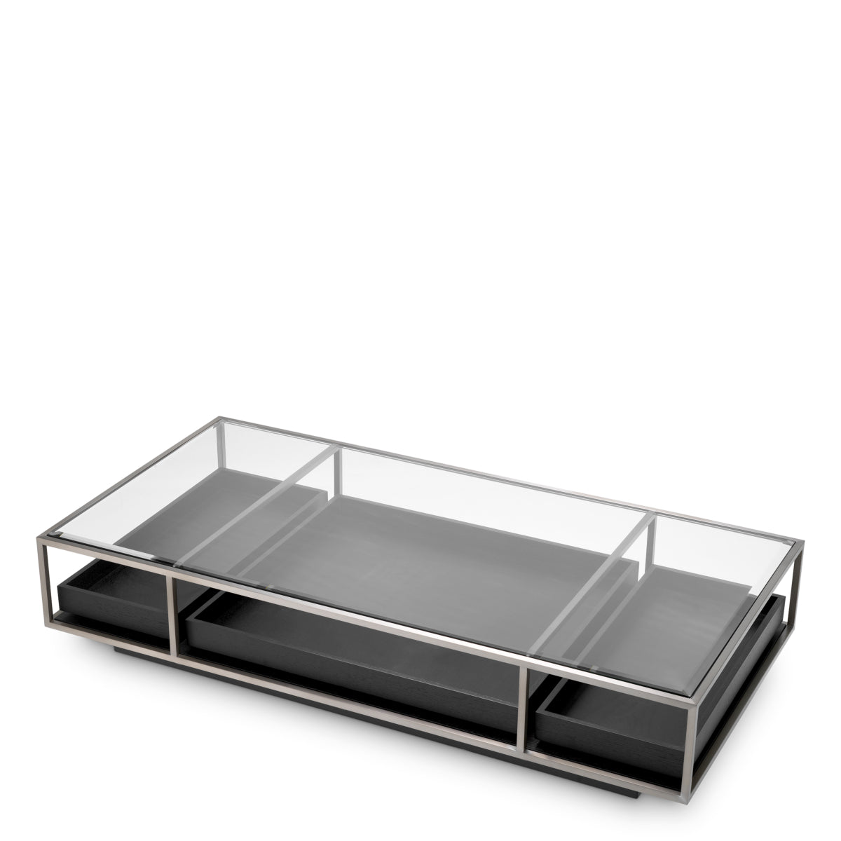 Brushed Steel Rectangular Coffee Table Roxton