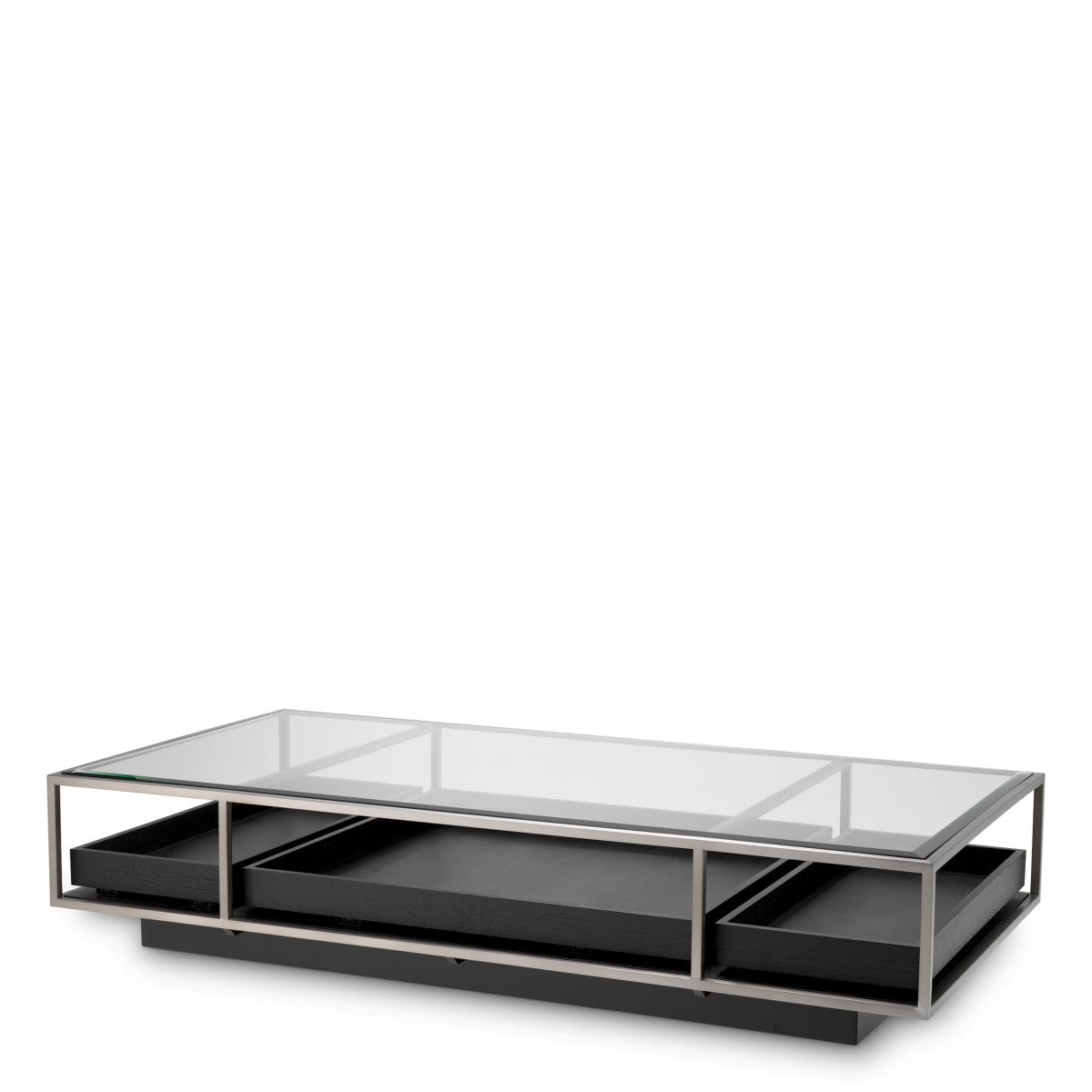 Brushed Steel Rectangular Coffee Table Roxton