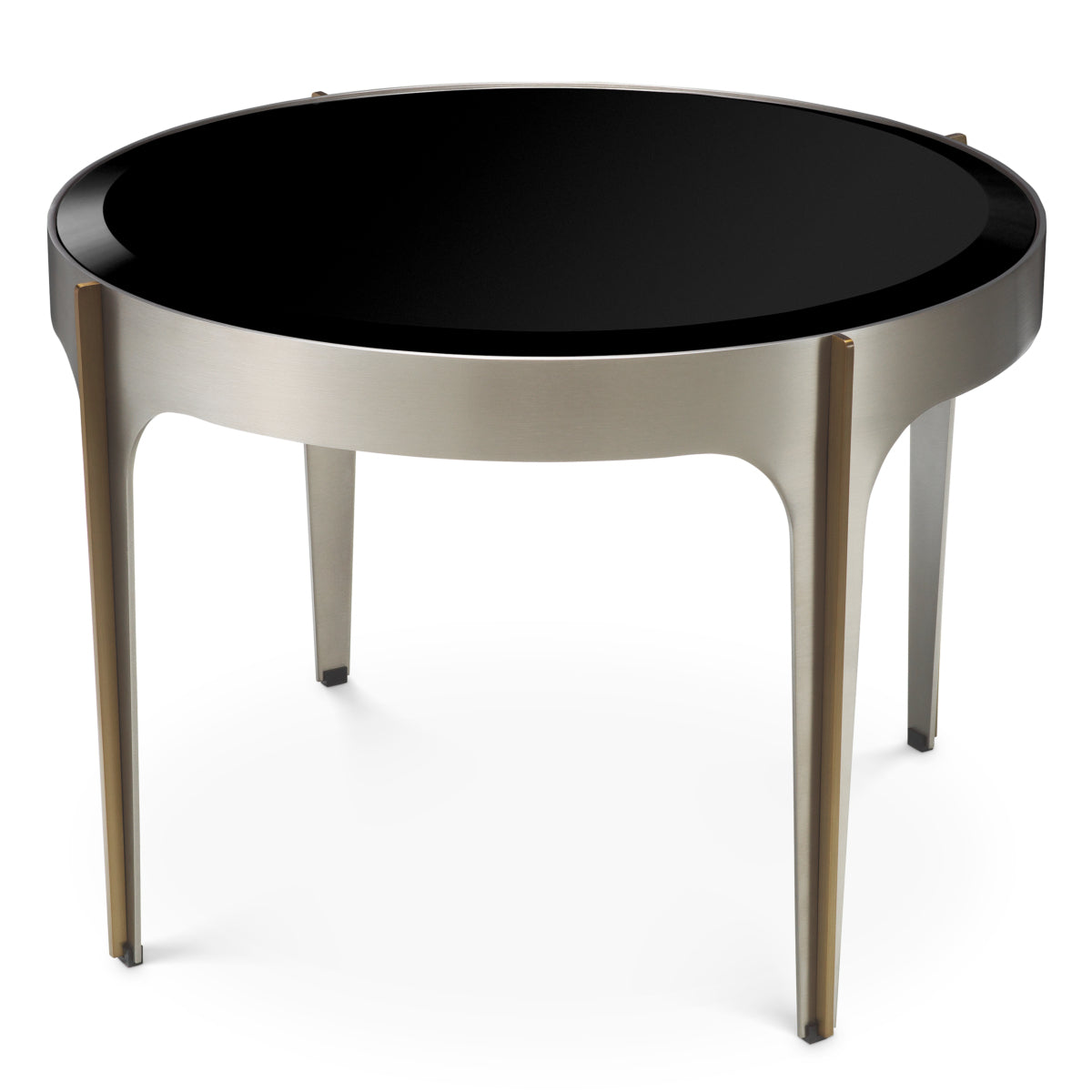 Round Brushed Steel Side Table Artemisa
