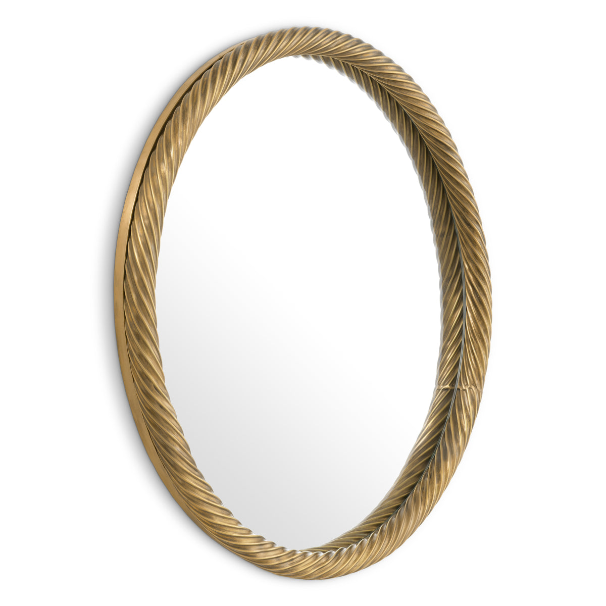 Round Vintage Brass Mirror Salvi