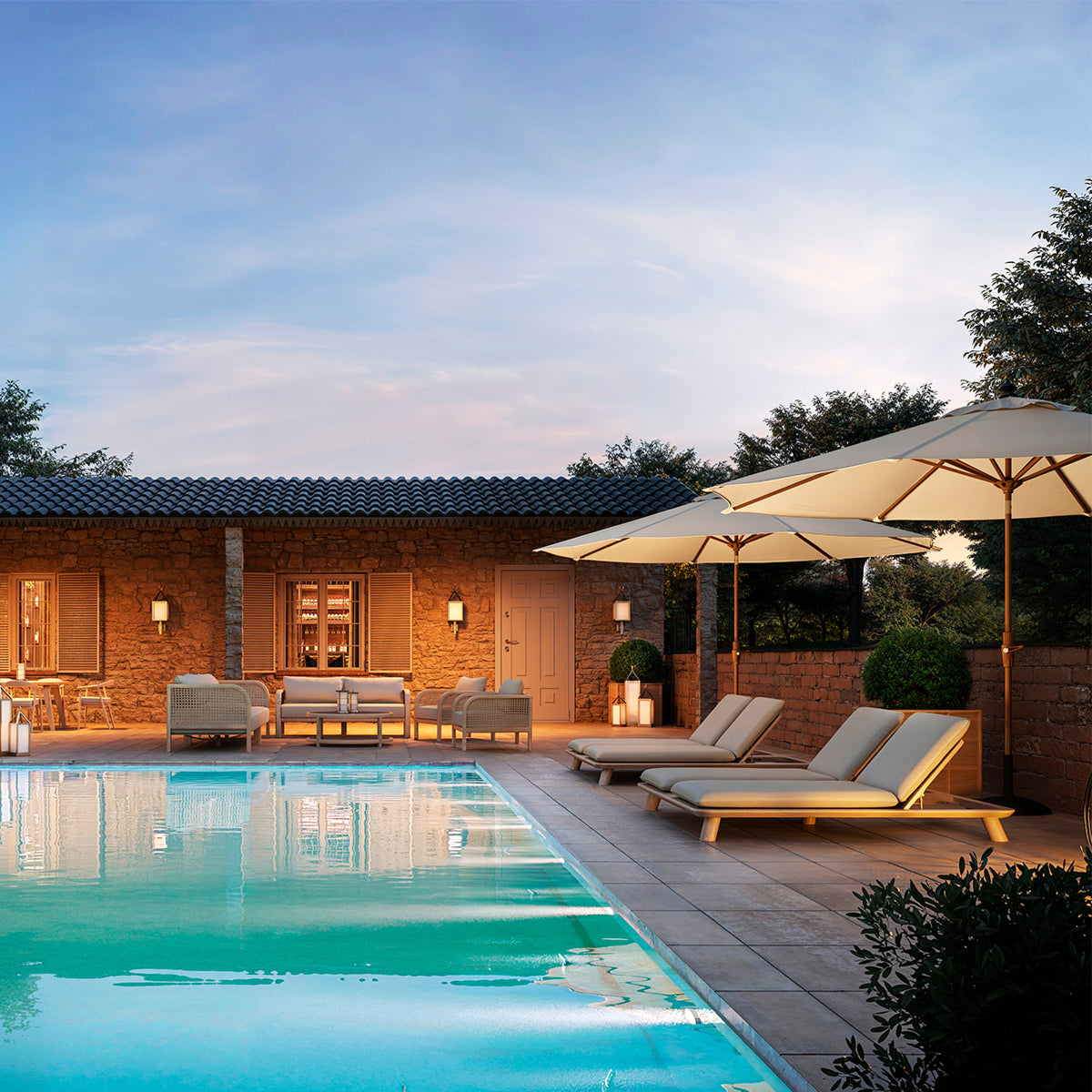 Double Teak Outdoor Daybed Weston