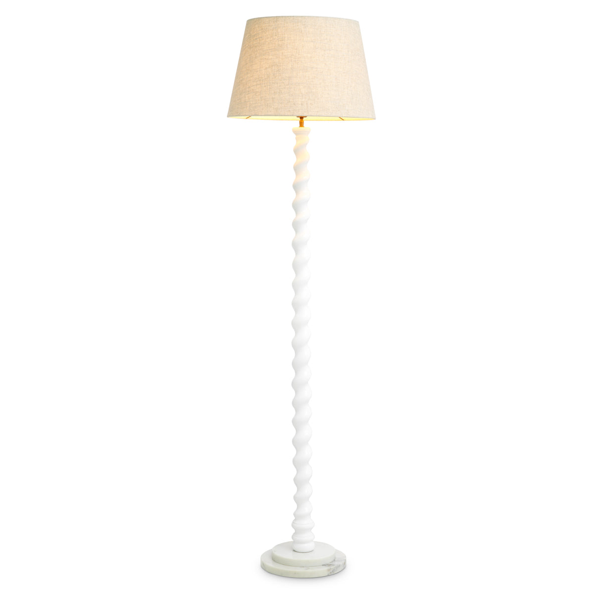 White Marble Spiral Base Floor Lamp Massimo