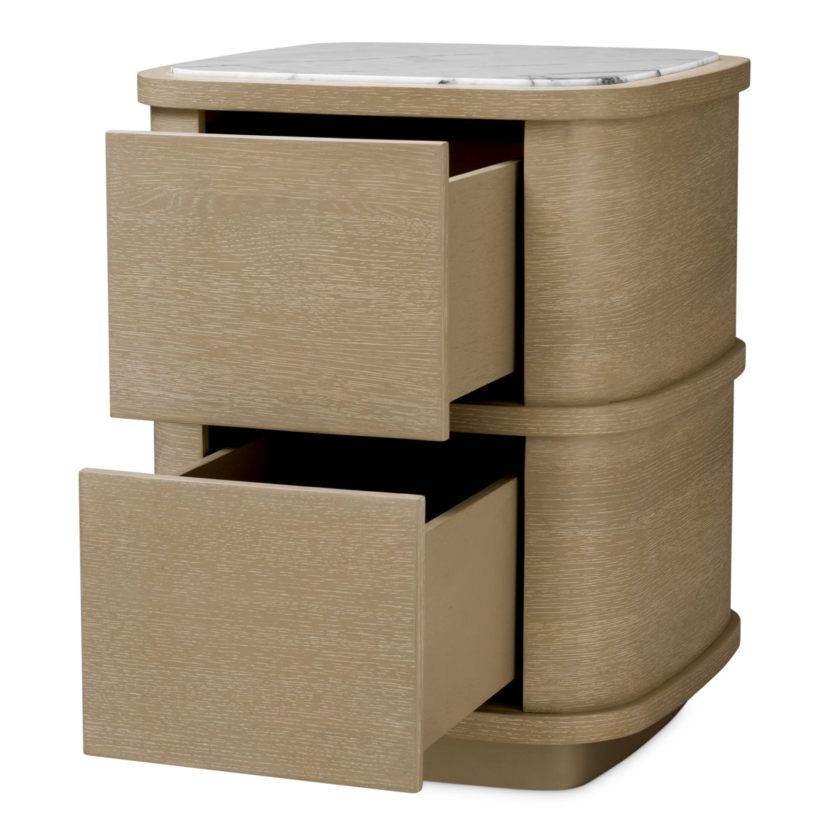 2-Drawer Washed Oak Nightstand S Cabana